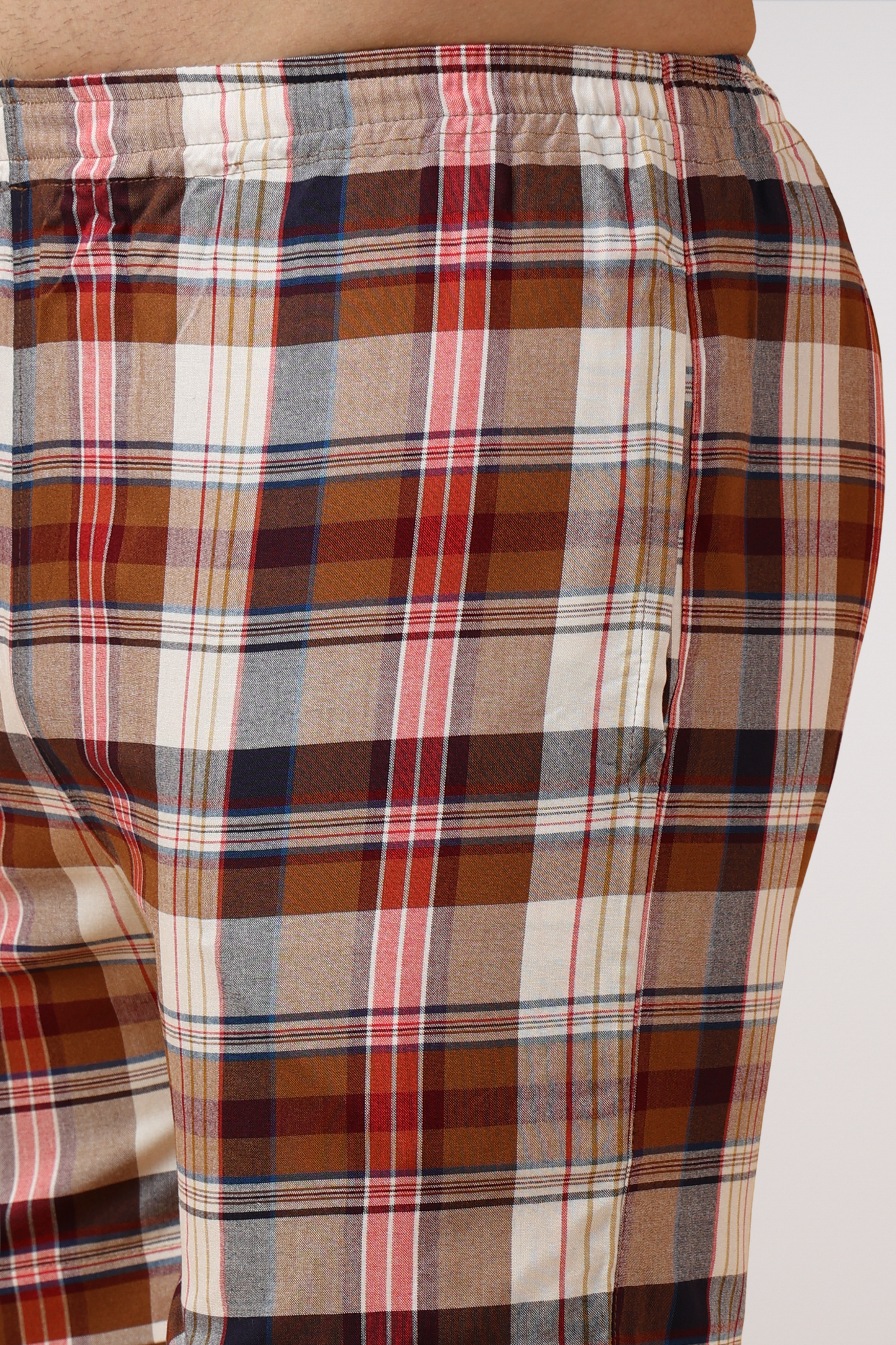 Rustic Brown Poplin Cotton Shorts