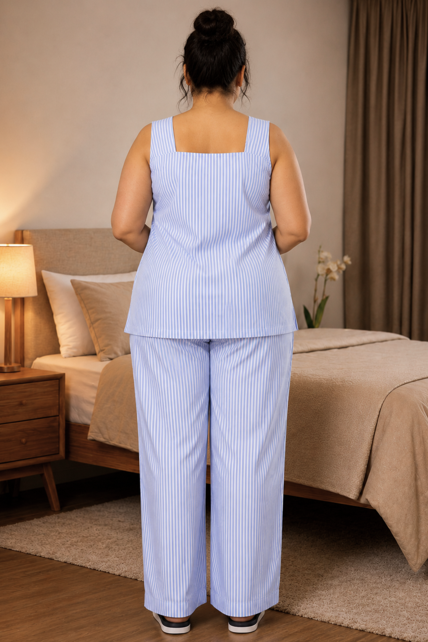 Serene Stripe Cotton Night Suit