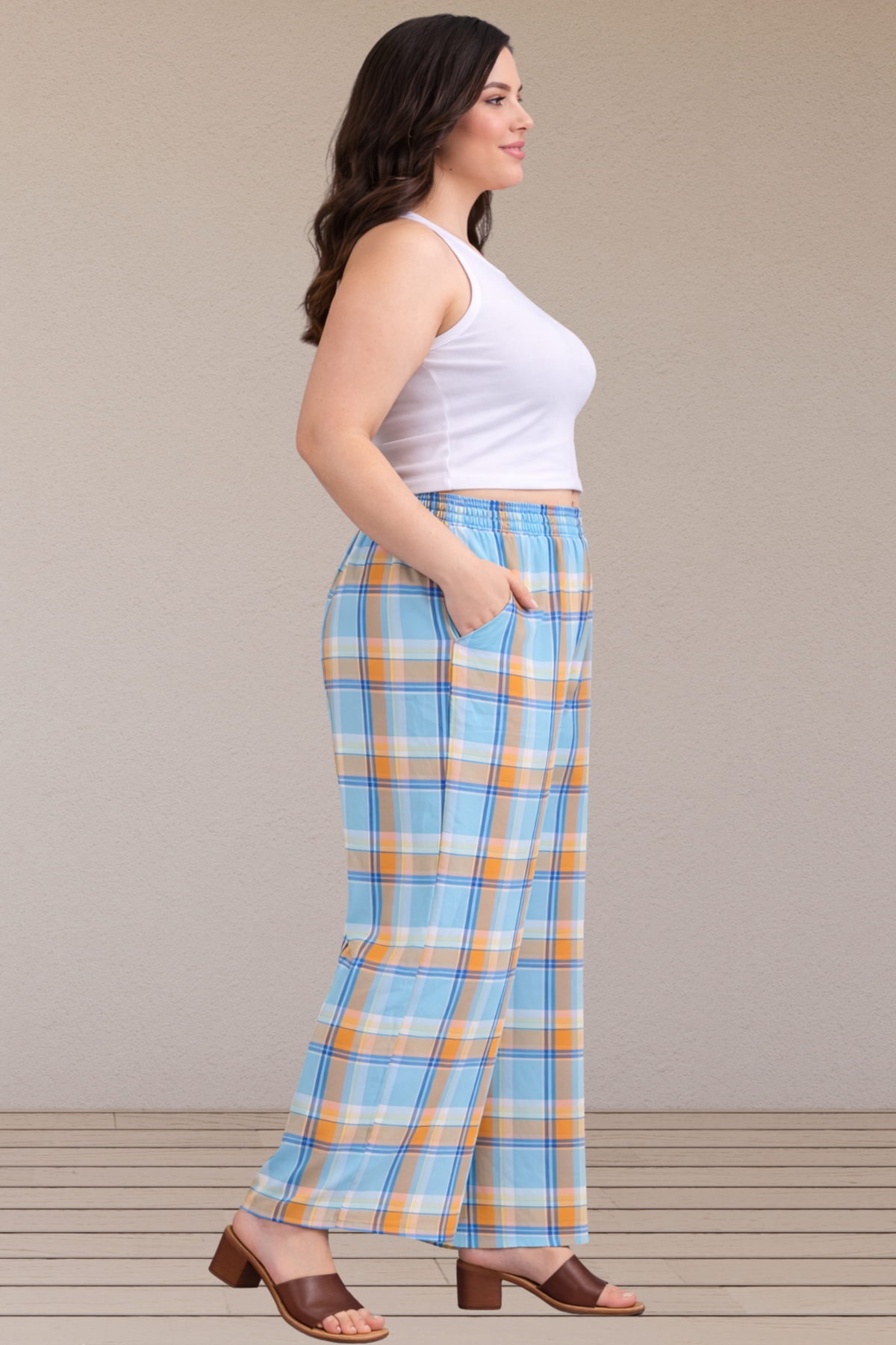 Sky Blue Checked Cotton Pajama Pant