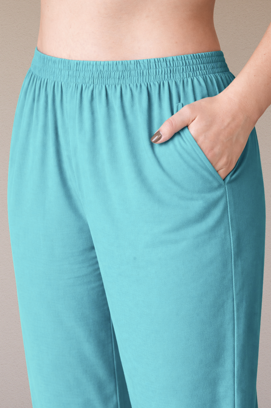 Sky Blue Rayon Kurti Pant