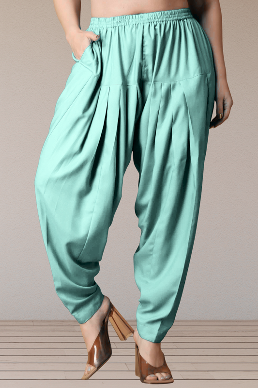 Sky Blue Straight Rayon Salwar Pants