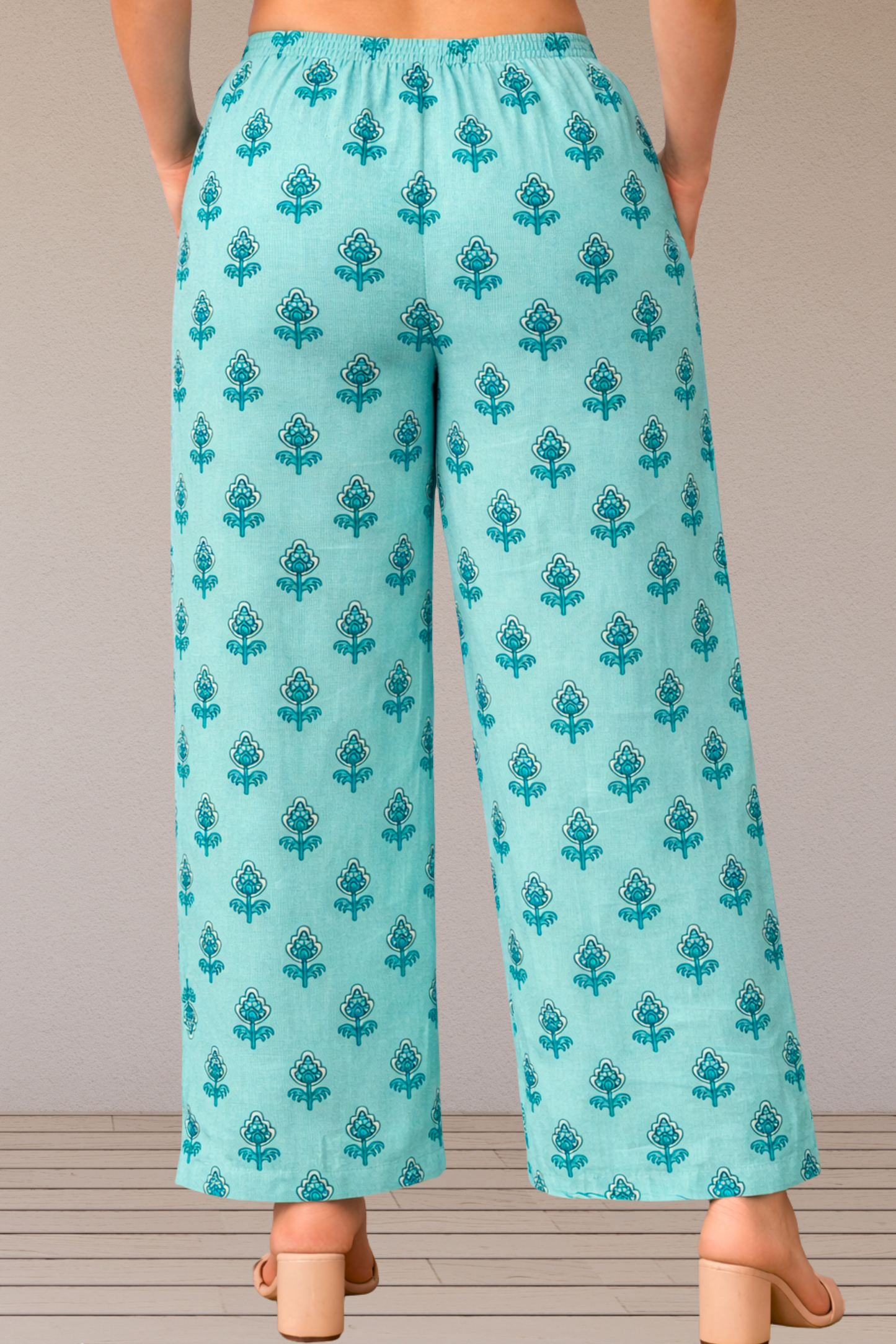 Sky Printed Cotton Palazzo