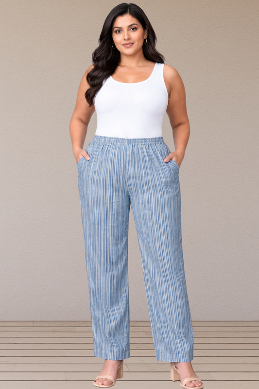 Skyline Cotton Stripe Pant Palazzo
