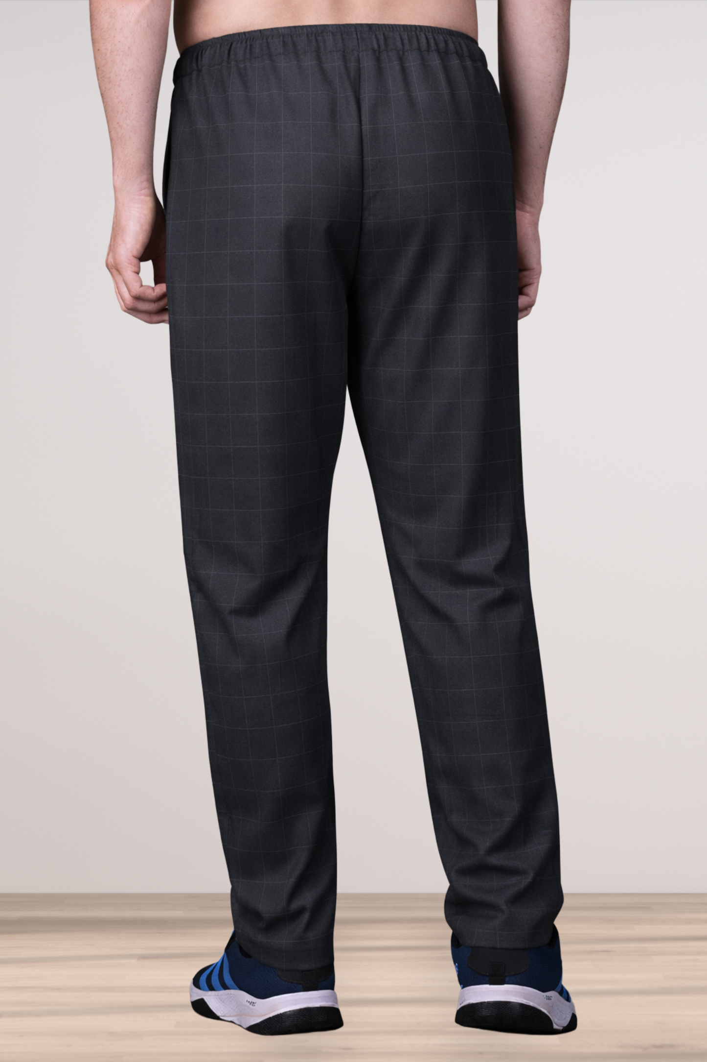 Smoke Black Checked Track Pants