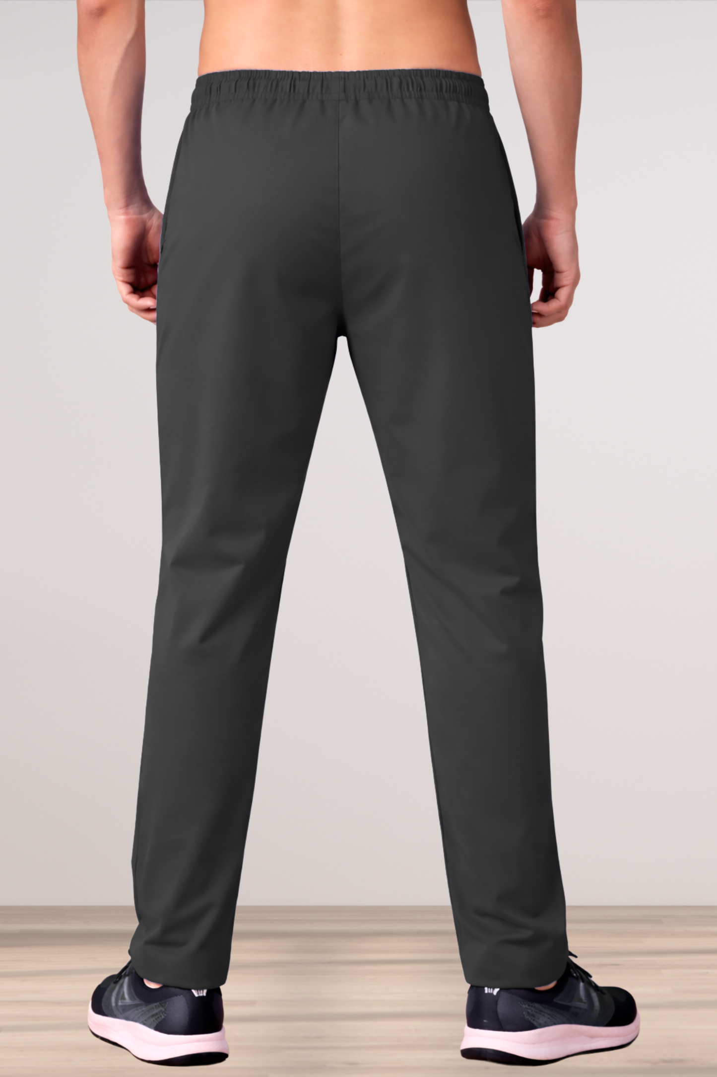 Smoke Black Stretch Track Pants