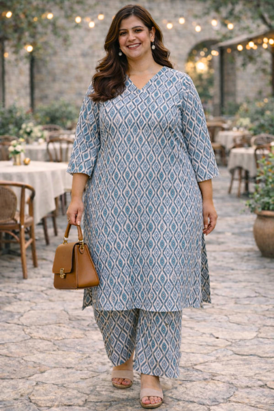 Smoky Geometry Co-ord Suit Set