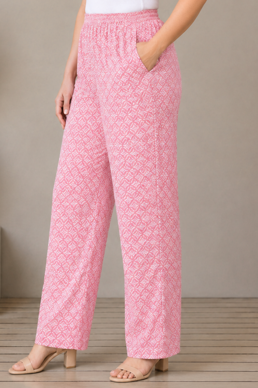 Soft Pink Cotton Lounge Pants