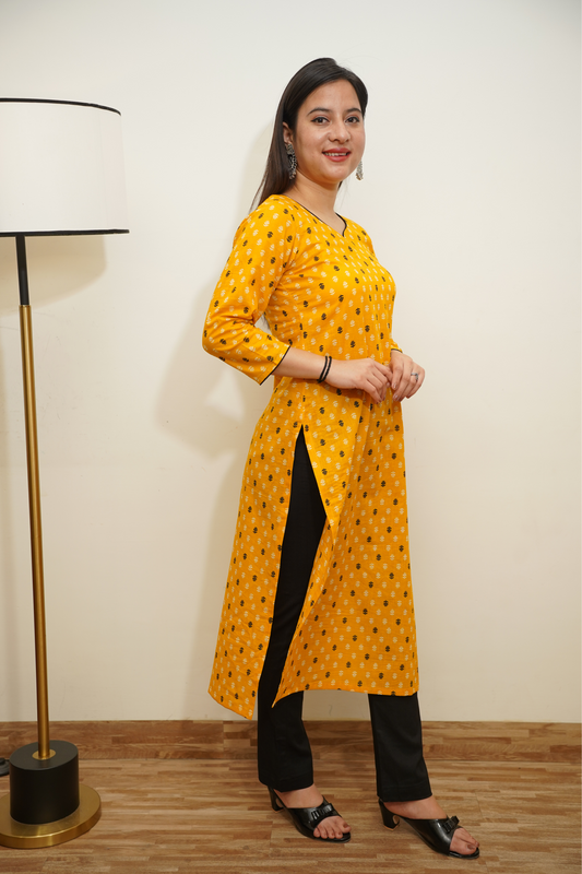 Spring Yellow Cotton Kurta