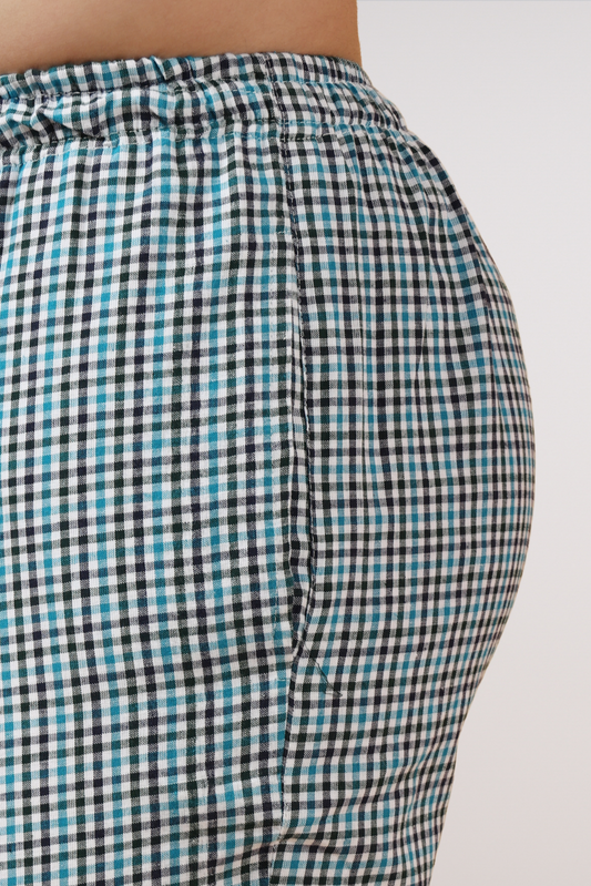 Sterling Blue Checked Cotton Pajama