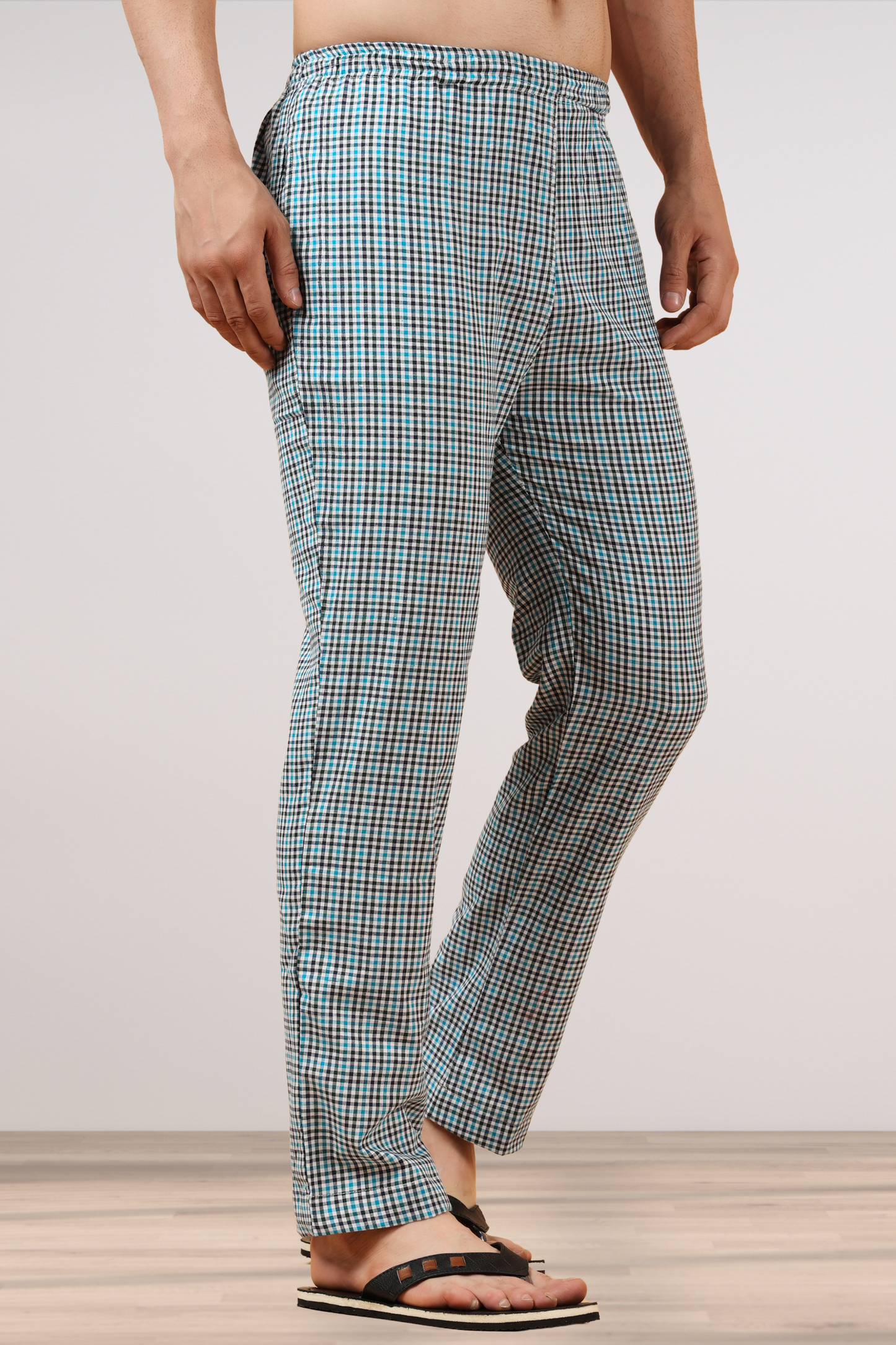 Sterling Blue Checked Cotton Pajama
