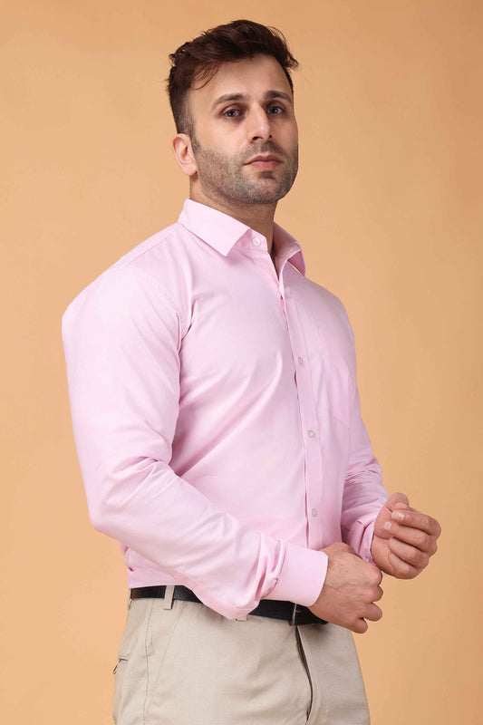 Buy Plus Size Subtle Pink Breeze Cotton Shirt At Apella | Sizes XS to 10 XL | India | Free Delivery | Customized