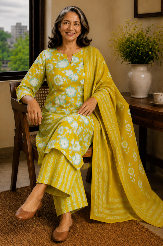 Summer Mimosa Cotton Suit Set