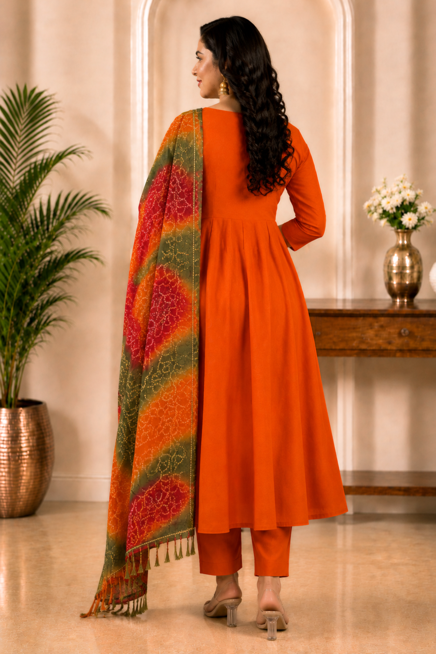 Sunehri Kiran Rayon Anarkali Set
