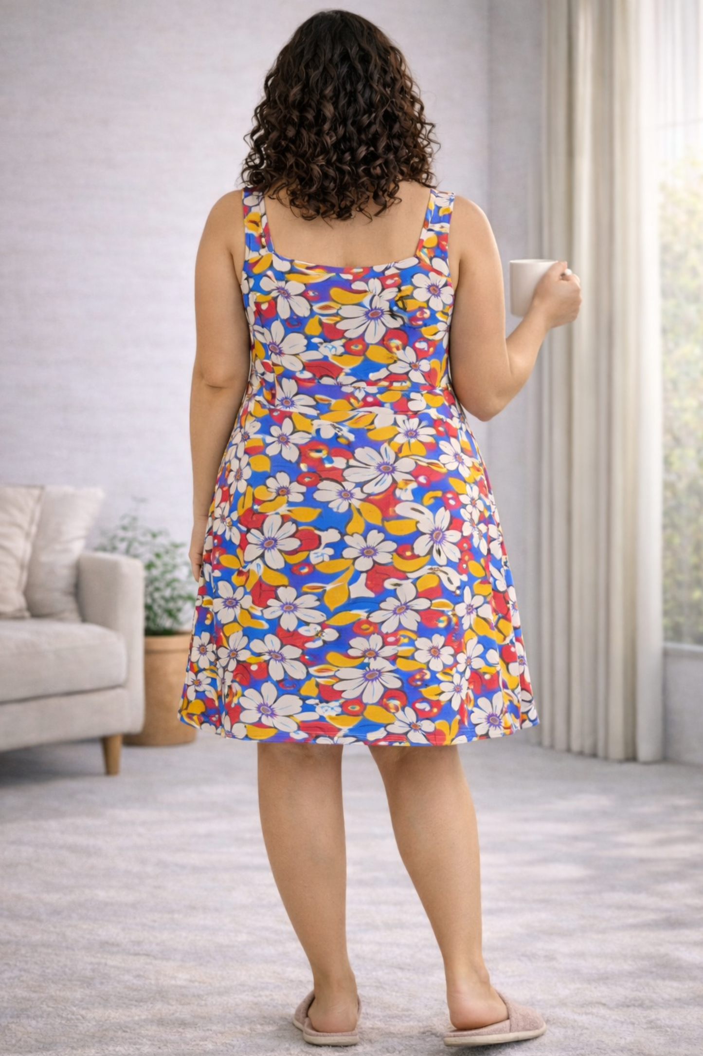 Sunlit Garden Rayon Short Nighty