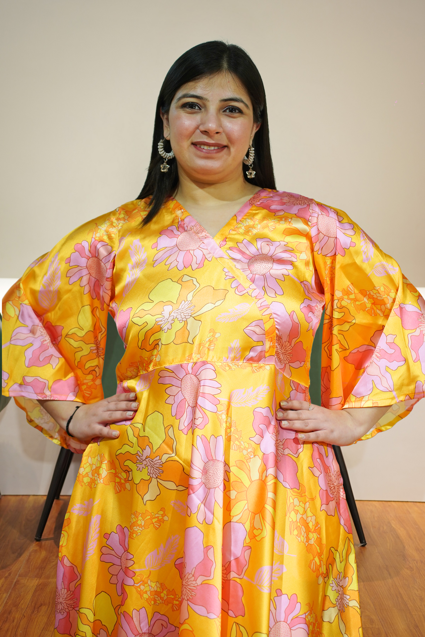 Sunset Canvas Floral Calf Dress