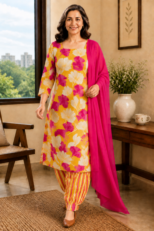 Sunshine & Petals Cotton Suit Set