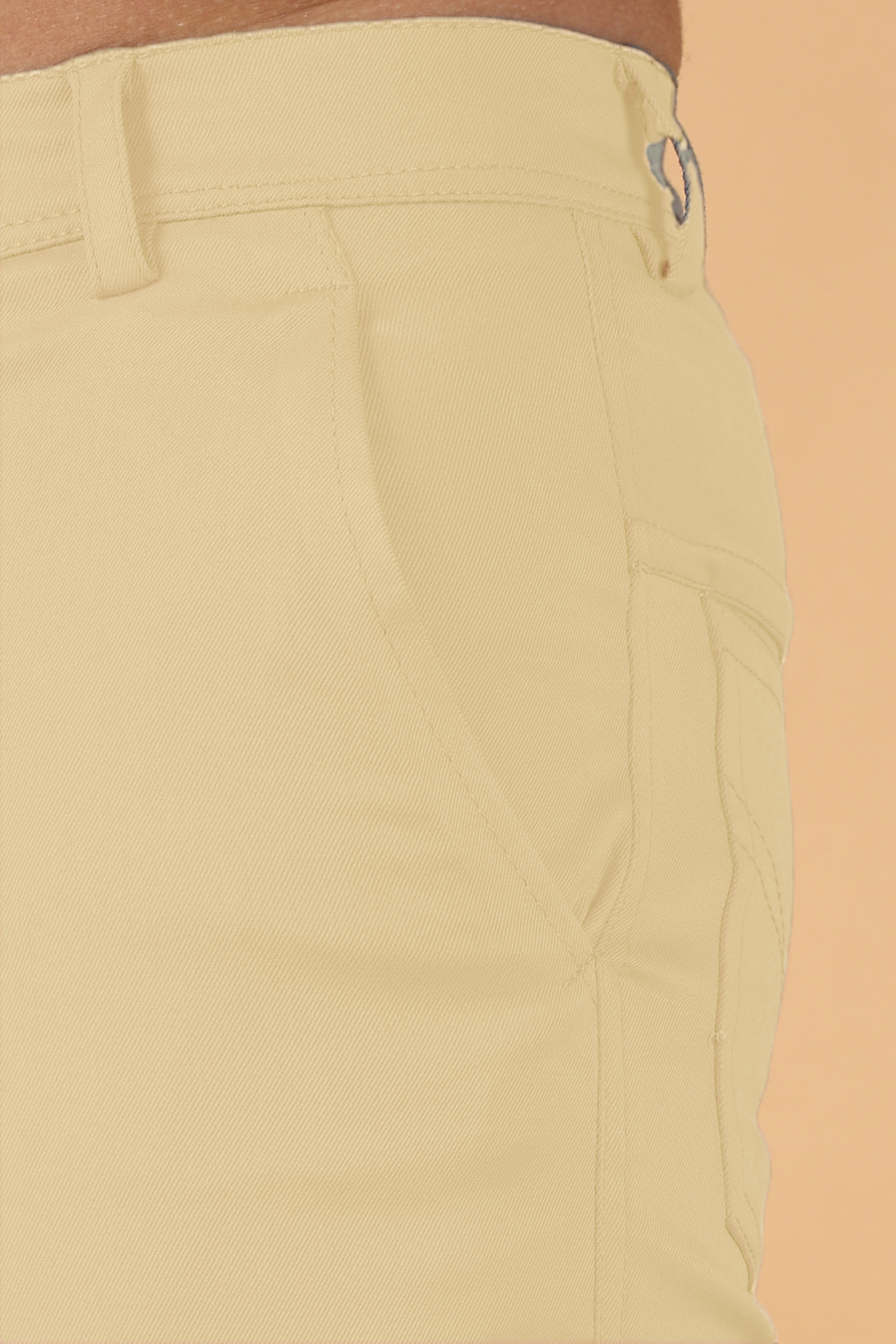 Cream Cotton Lycra Chinos