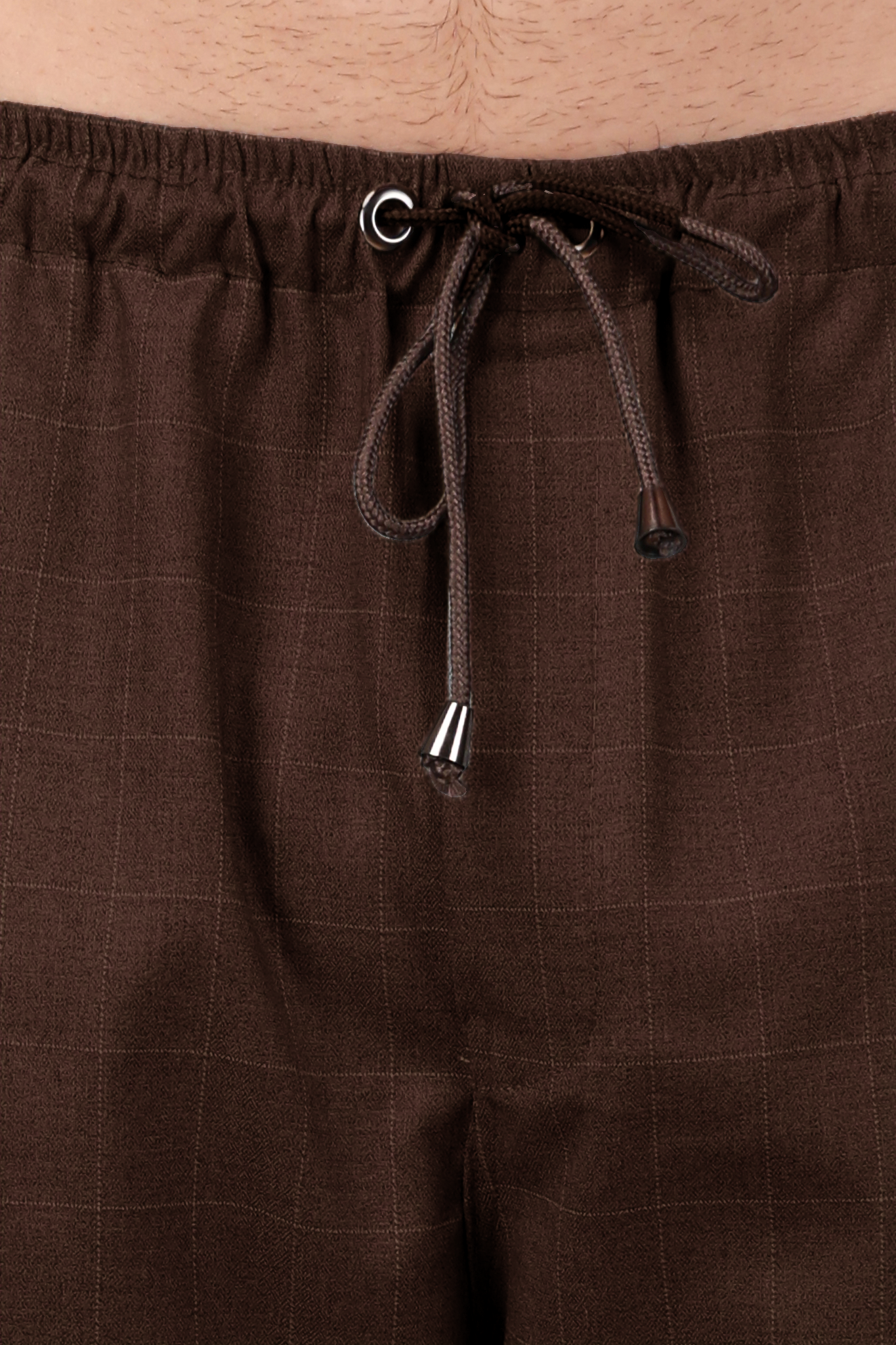 Buy Plus Size Dark Brown Checked Cargo At Apella | Sizes XS to 10 XL | India | Free Delivery | Customized