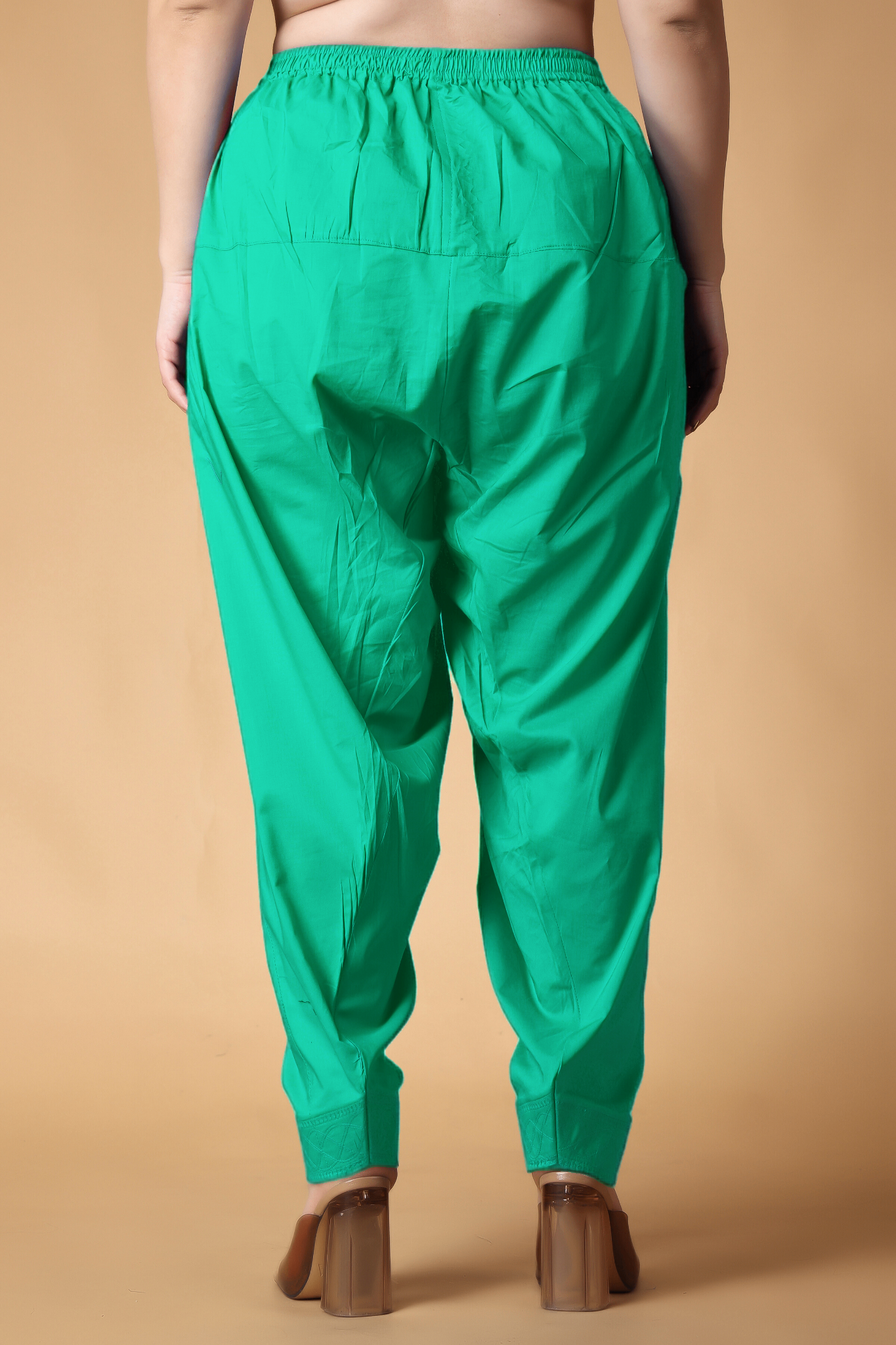 Aquamarine Pleated Cotton Salwar