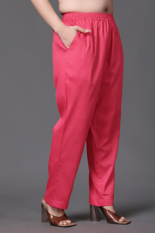 Rose Cotton Metallic Pant Palazzo