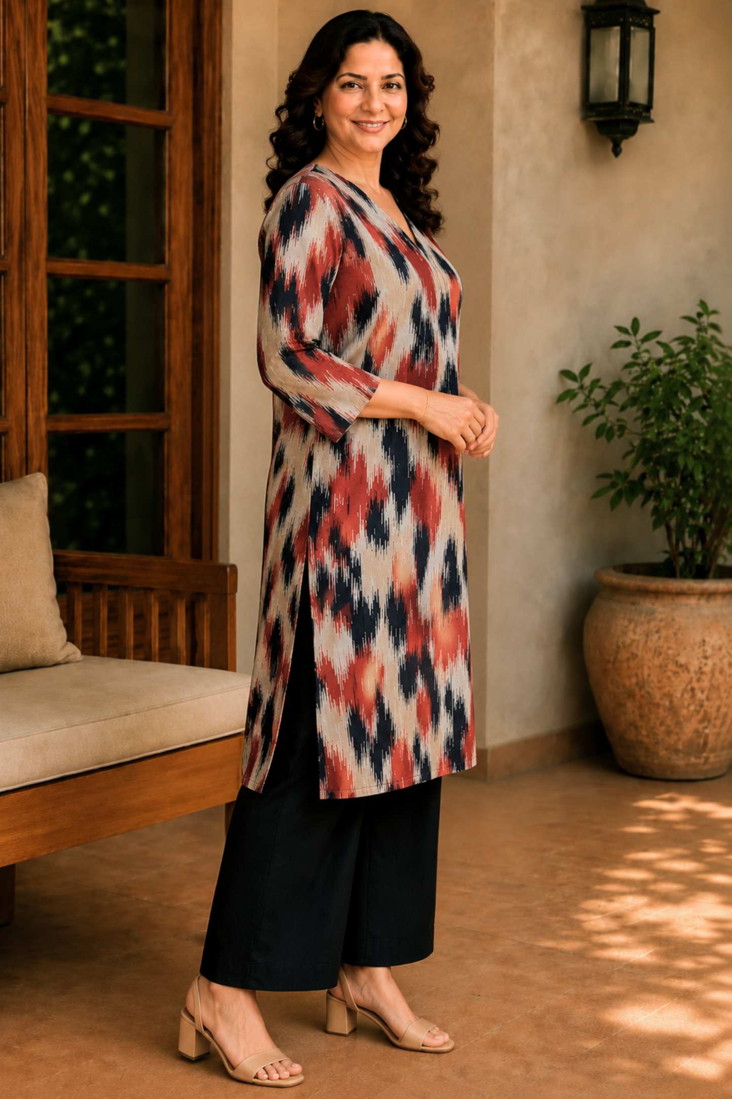 Terracotta Trails Cotton Kurta With Pants