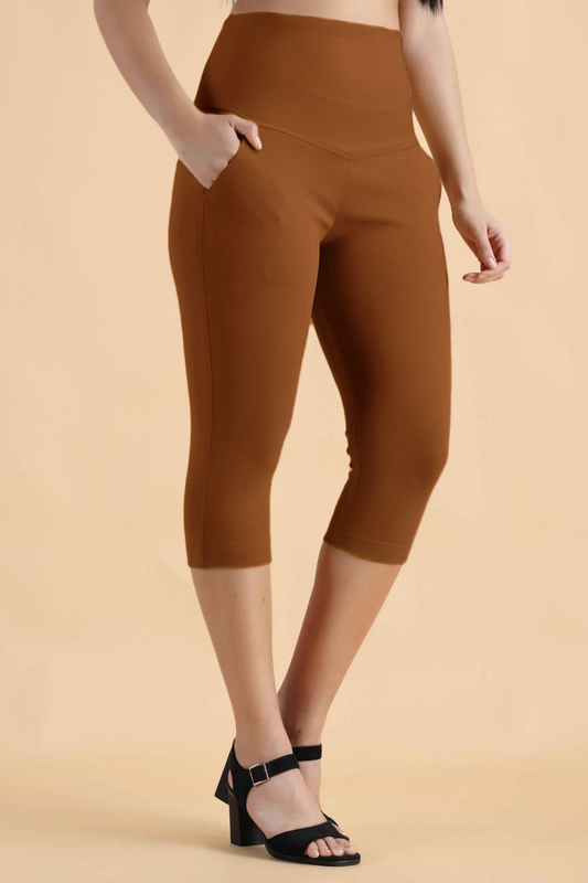 Rust Tummy Tucker Capris