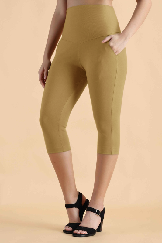 Khaki Tummy Tucker Capris