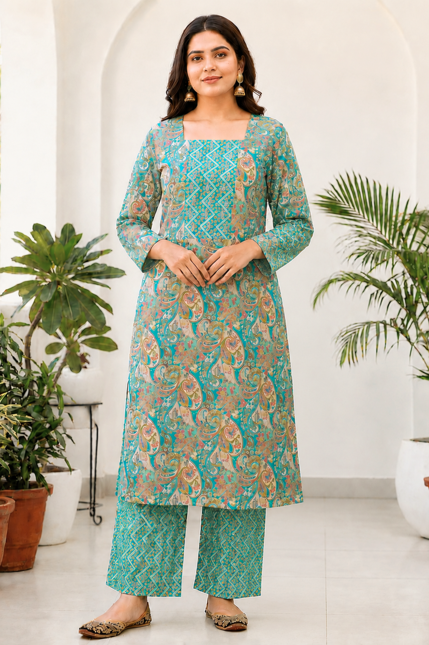 Jade Anaara Printed Cotton Suit