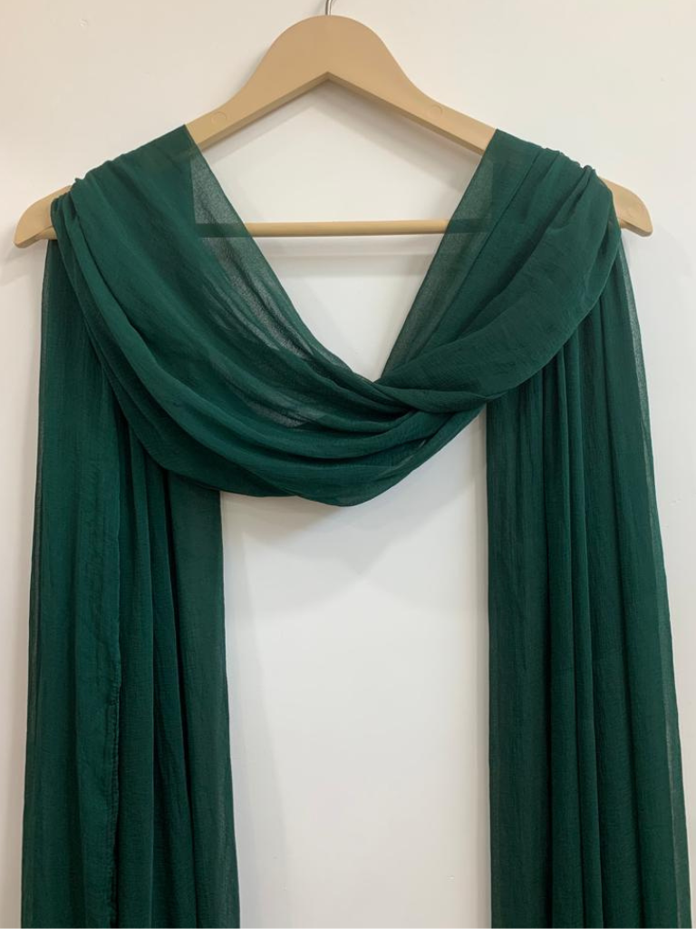 Buy Plus Size Bottle Green Chiffon Dupatta At Apella | Sizes XS to 10 XL | India | Free Delivery | Customized