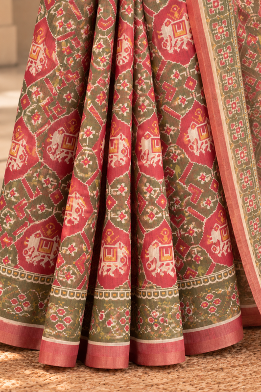 Vamika Printed Saree With 1.5 Mtr Blouse