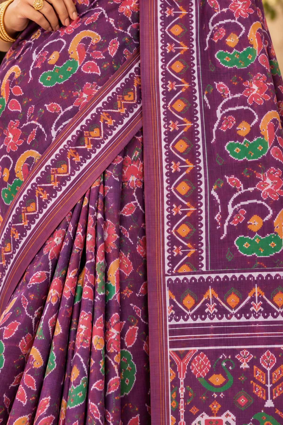 Vasudha Printed Saree With 1.5 Mtr Blouse Piece