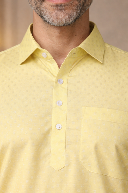 Vibrant Citrus Textured Kurta