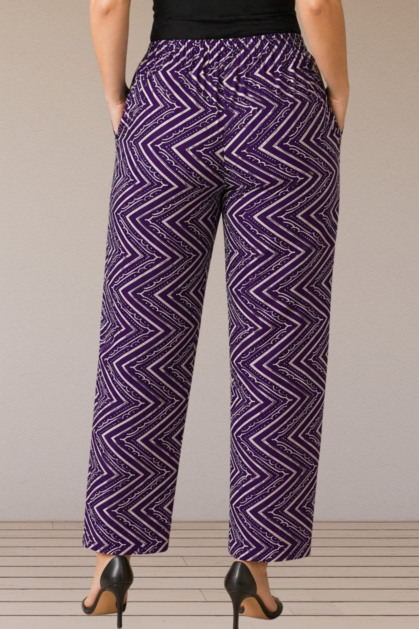 Voilet Cotton Printed Pant Palazzo