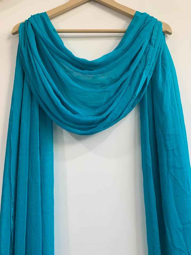 Buy Plus Size Solid Firozi Chiffon Dupatta At Apella | Sizes XS to 10 XL | India | Free Delivery | Customized