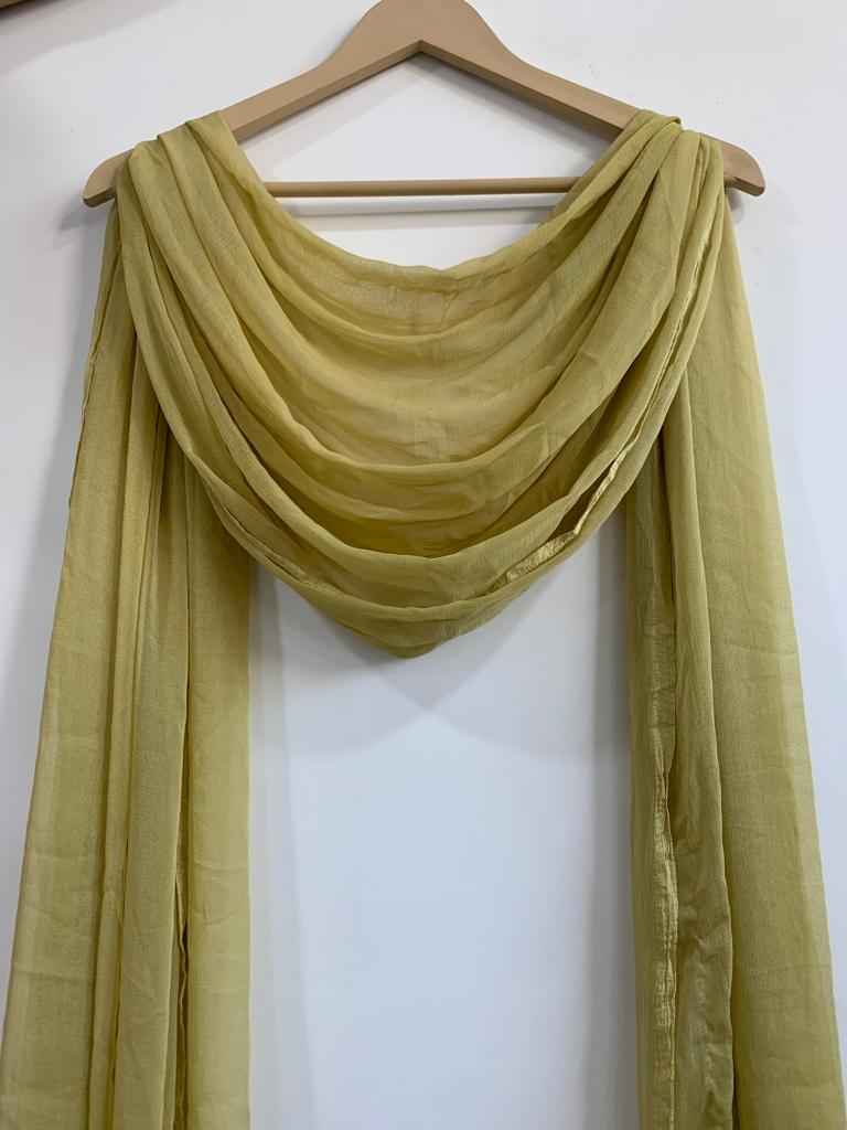 Buy Plus Size Solid Beige Chiffon Dupatta At Apella | Sizes XS to 10 XL | India | Free Delivery | Customized