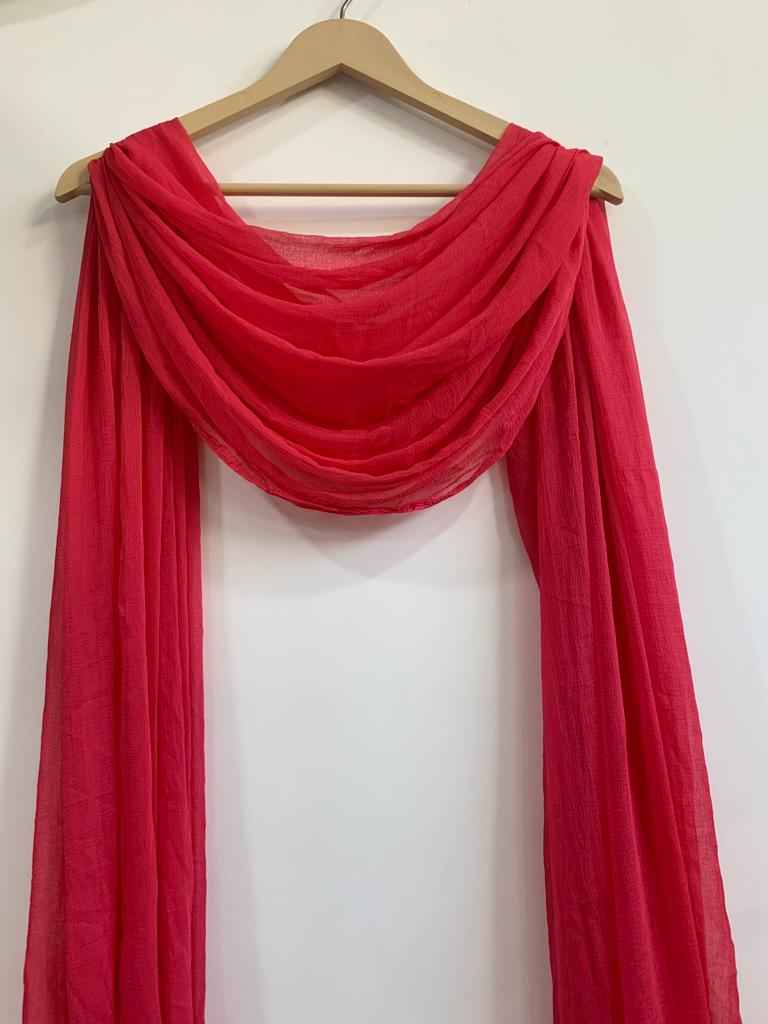 Buy Plus Size Rose Pink Chiffon Dupatta At Apella | Sizes XS to 10 XL | India | Free Delivery | Customized