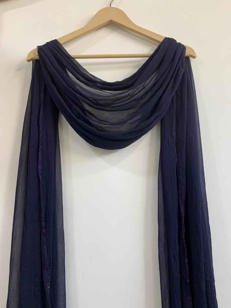 Buy Plus Size Navy Blue Chiffon Dupatta At Apella | Sizes XS to 10 XL | India | Free Delivery | Customized