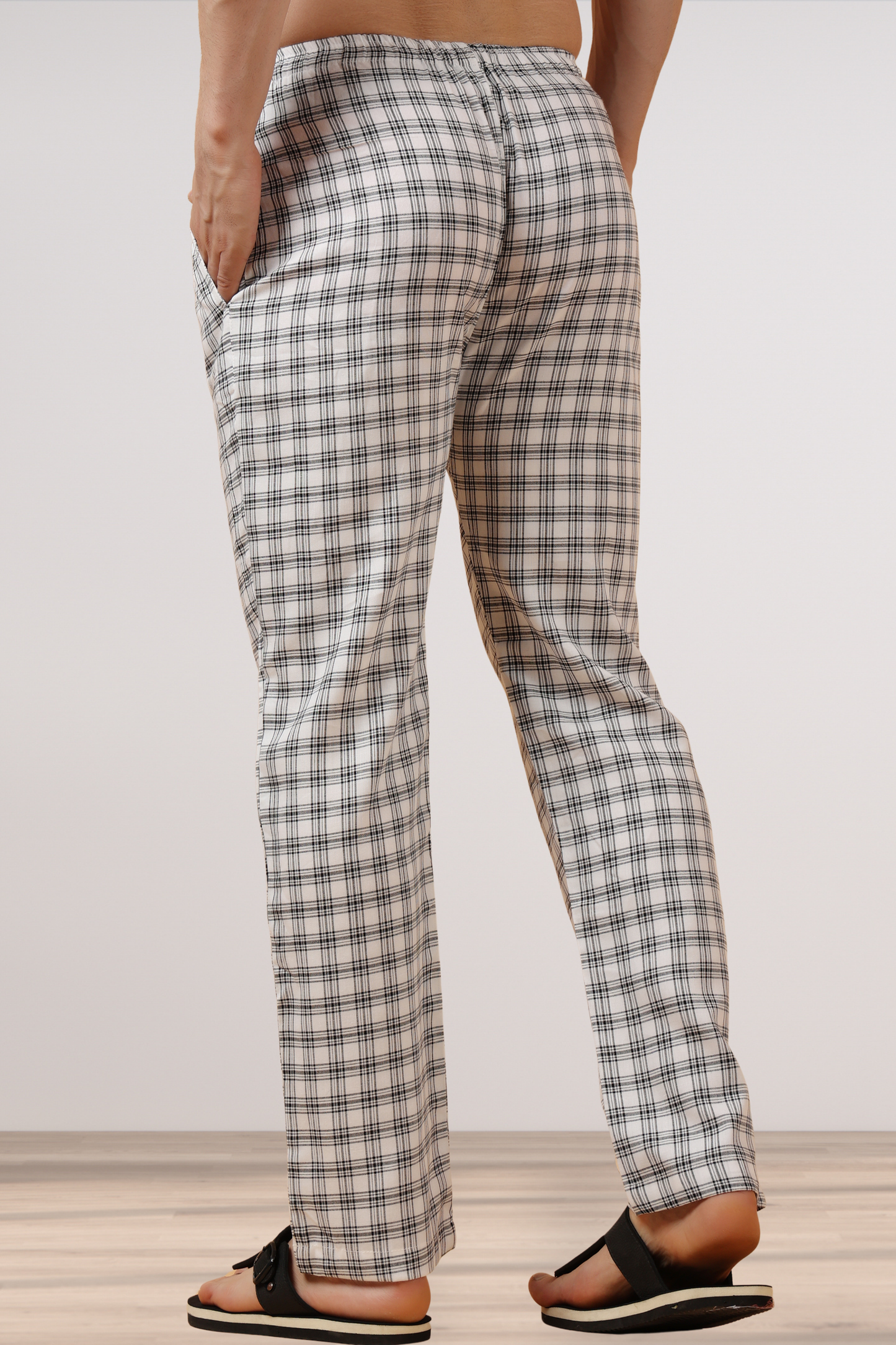 White Checked Cotton Pajama