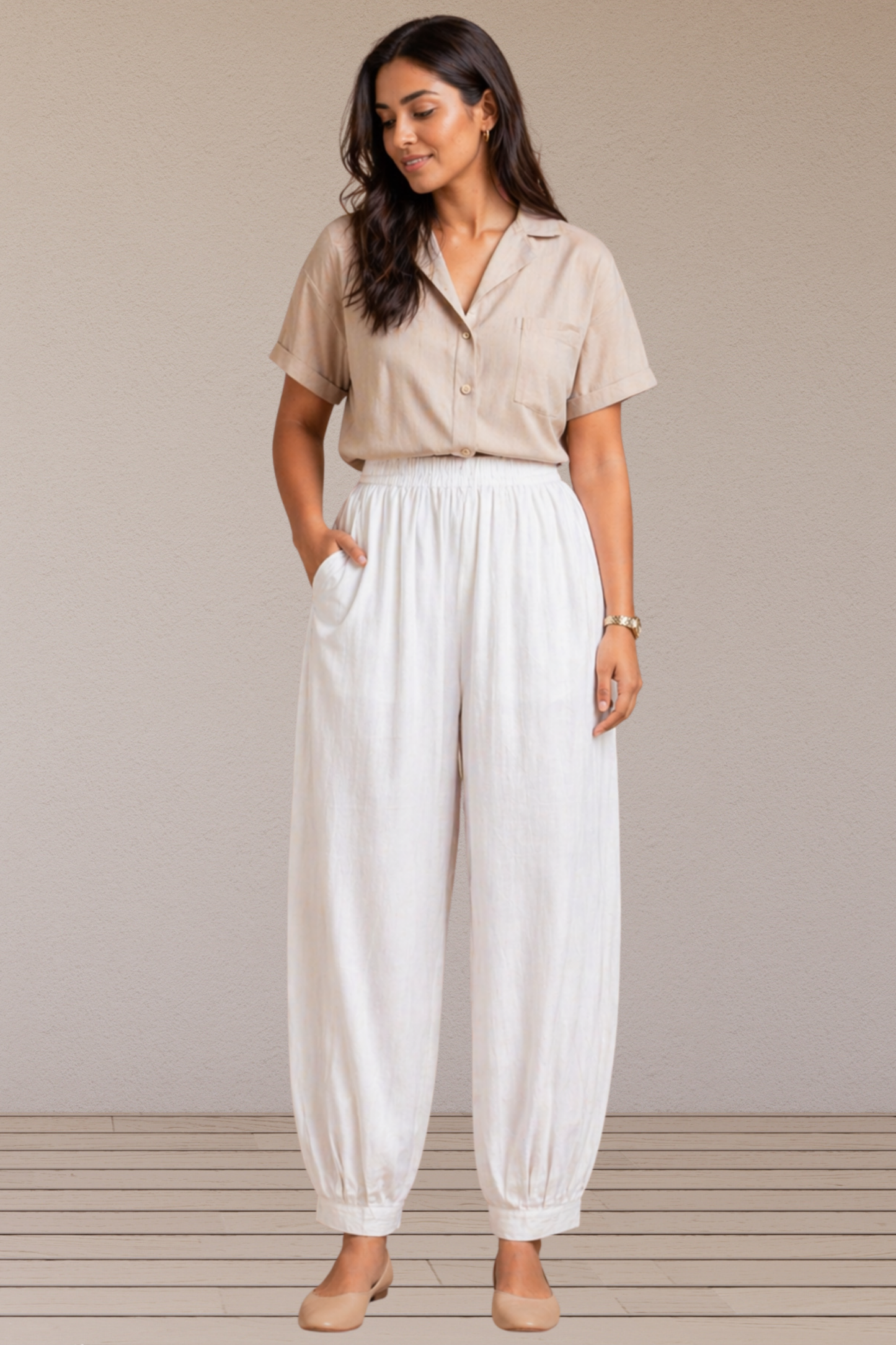 White Cotton Afghani Pants