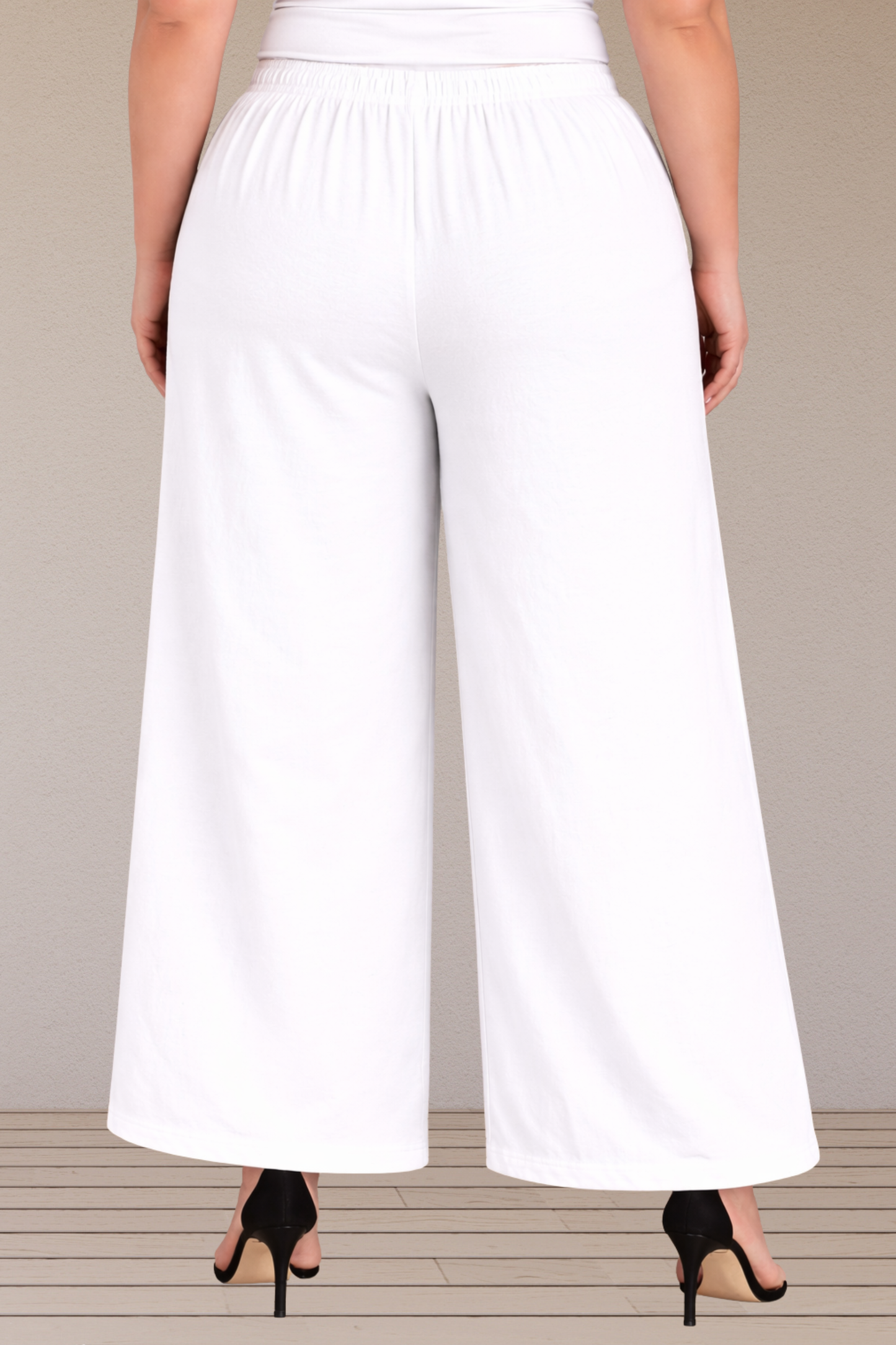 White Cotton Flared Pant