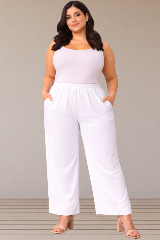 White Cotton Pant Palazzo
