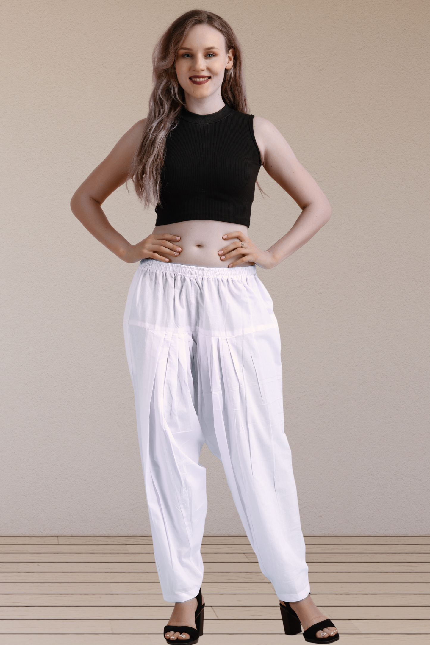 White Easy Fit Cotton Salwar