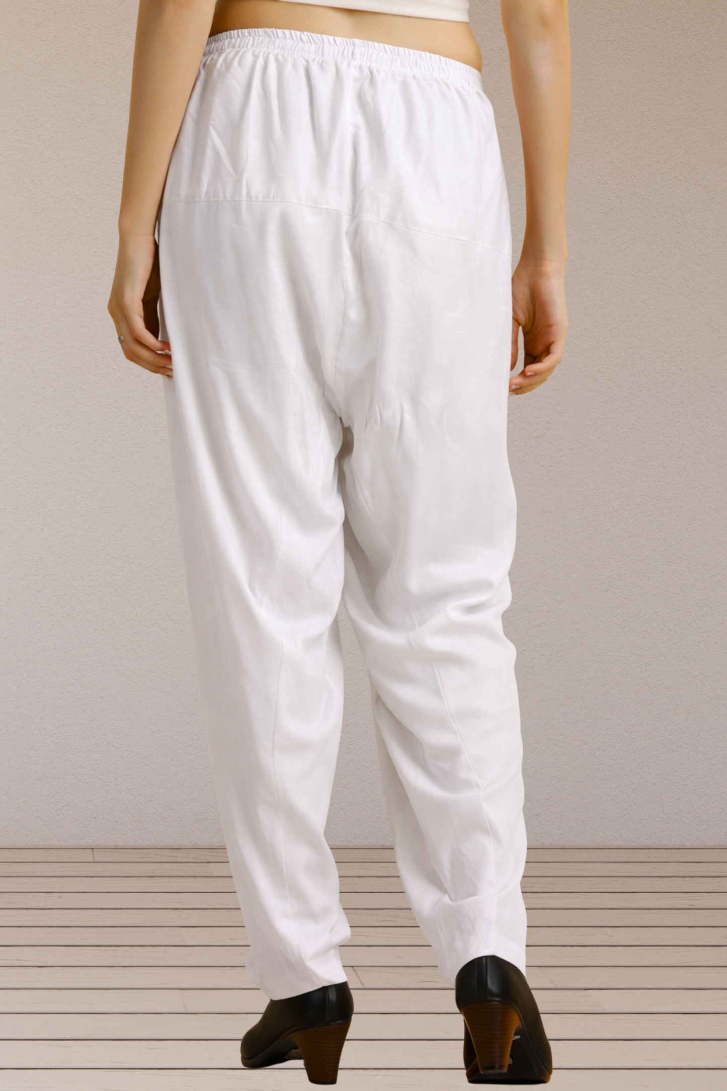 White Easy Fit Rayon Salwar