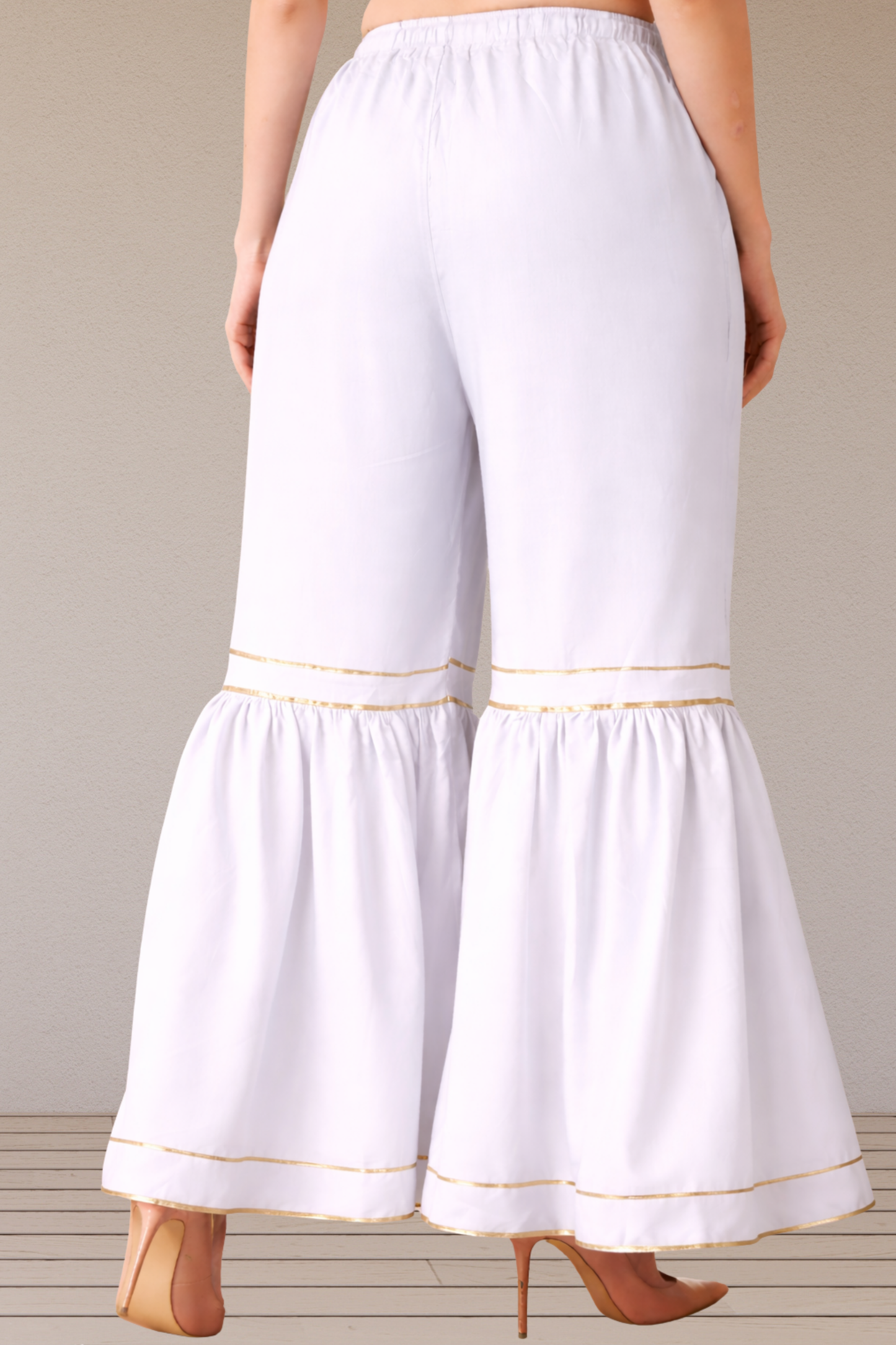 White Frilled Rayon Sharara