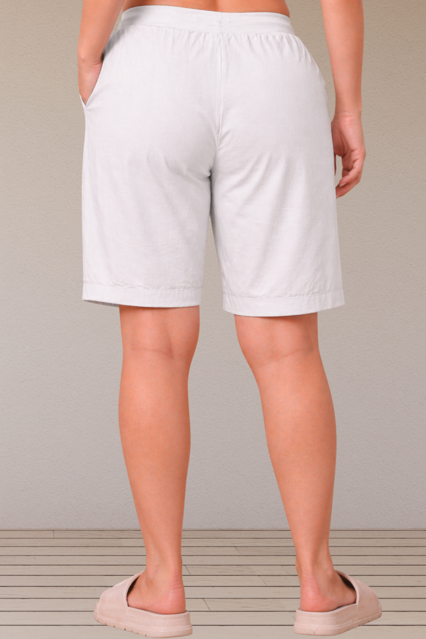 White Rayon Short