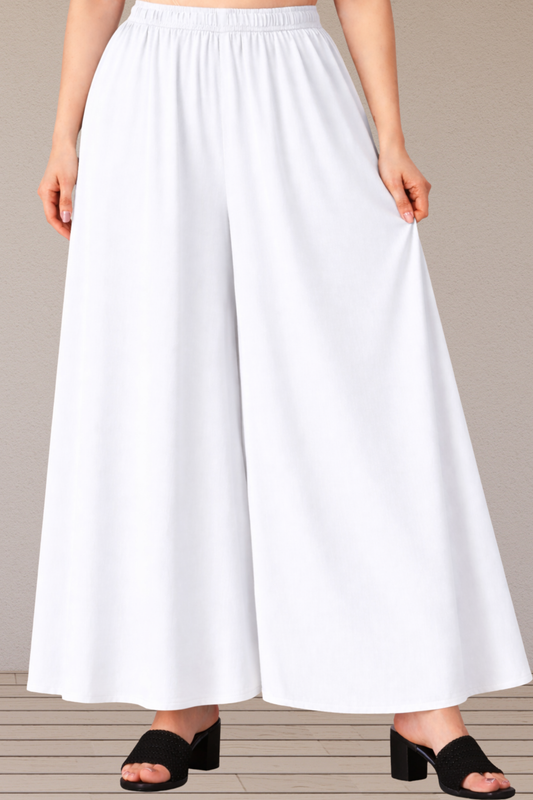 White Rayon Skirt Palazzo