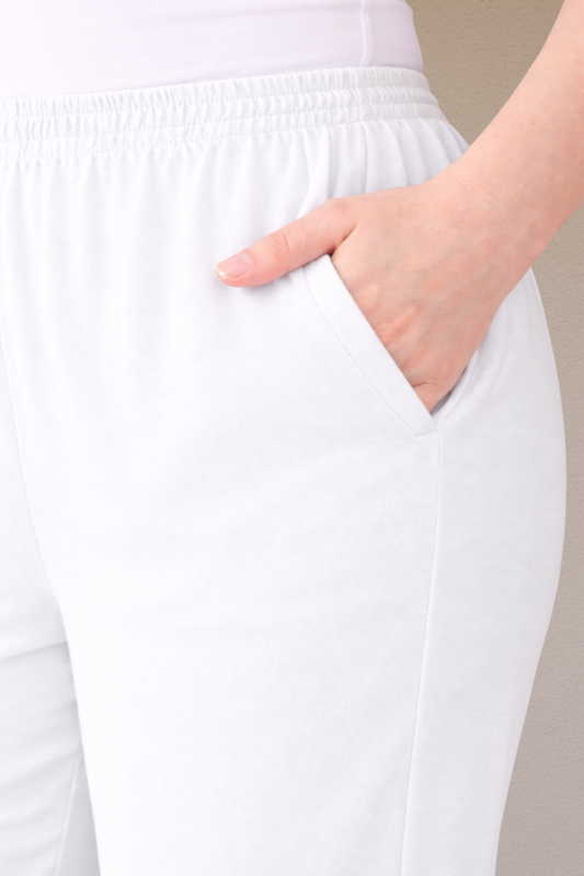 White Scallop Cut Palazzo