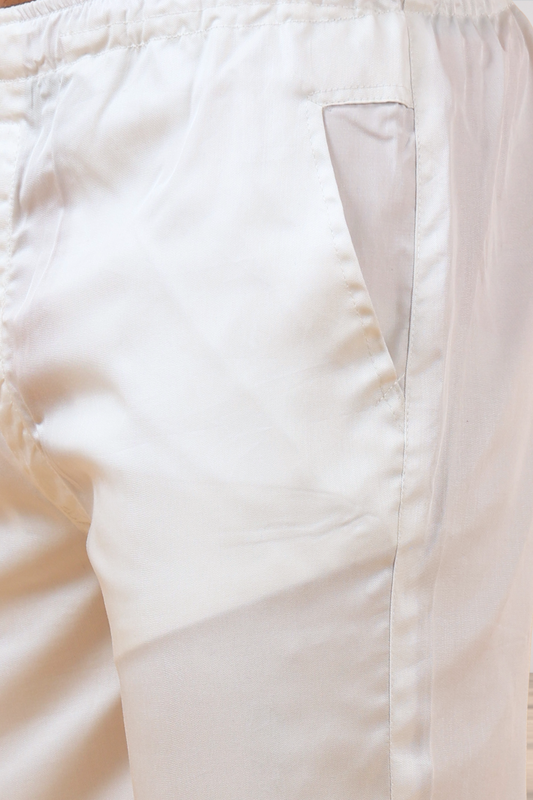 White Solid Tencel Capri