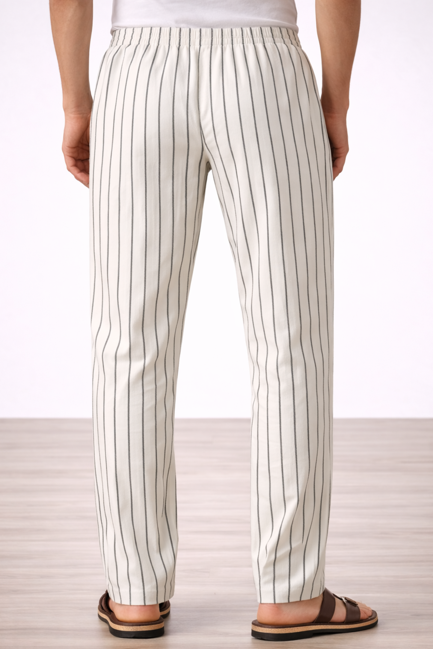 White Stripped Cotton Pant Pajama