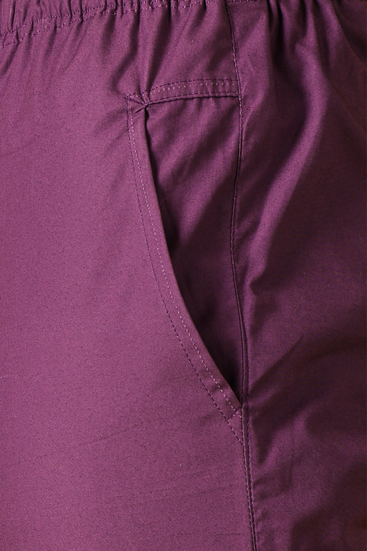 Wine Cotton Shorts